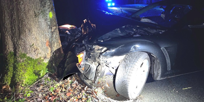 POL-MI: Auto kracht gegen Straßenbaum - Foto: presseportal.de