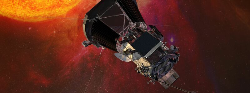 Die Computergrafik zeigt die «Parker Solar Probe»-Sonde der US-Raumfahrtbehörde Nasa auf dem Weg zur Sonne. - Foto: Johns Hopkins University Applied Physics Laboratory/Nasa/dpa