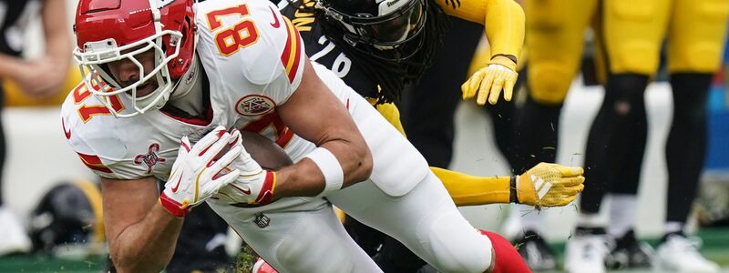 Chiefs Tight End Travis Kelce in Aktion. - Foto: Matt Freed/AP/dpa