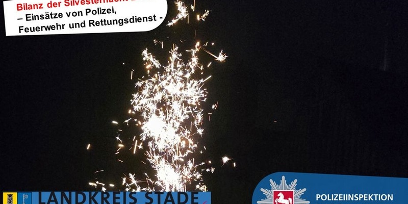 POL-STD: 60 Einsatzsätze für Polizei - 25 Einsätze für Feuerwehr - 31 Einsätze für Rettungsdienst - Bilanz der Silvesternacht im Landkreis Stade - Foto: presseportal.de