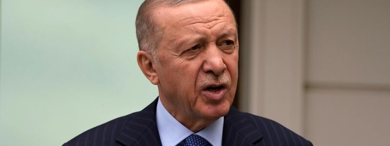 Der türkische Präsident Erdogan droht mit einem Einsatz gegen Kurdenmilizen in Syrien. (Archivbild)  - Foto: Khalil Hamra/AP/dpa