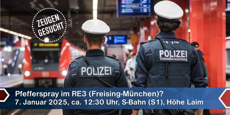 Bundespolizeidirektion München: Zeugenaufruf: Pfefferspray im Zug - Foto: presseportal.de