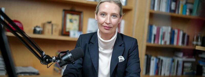 AfD-Chefin Alice Weidel kurz vor ihrem Talk mit Elon Musk. - Foto: Kay Nietfeld/dpa-POOL/dpa