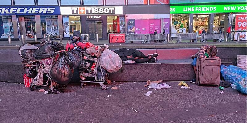 Obdachlose in den USA am Times Square - Foto: über dts Nachrichtenagentur