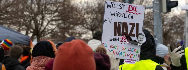 Tausende Menschen sind nach Riesa geströmt, um den AfD-Bundesparteitag zu stören.  - Foto: Daniel Wagner/dpa