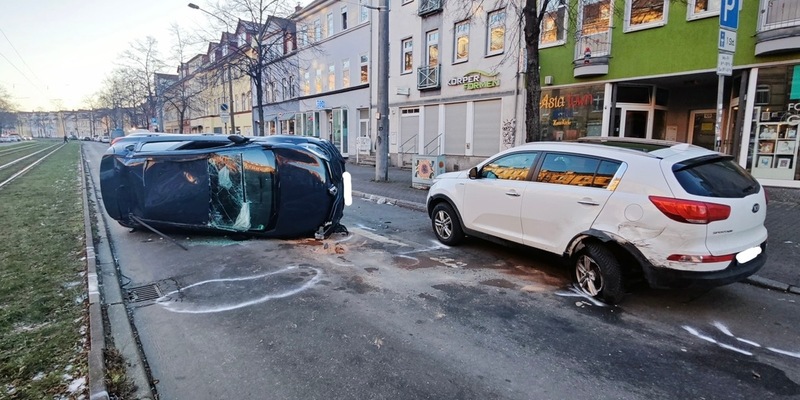 LPI-EF: Verkehrsunfall in Erfurt Nord - Foto: presseportal.de
