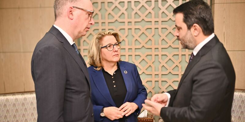 Schulze traf den syrischen Außenminister Asaad al-Schaibani. - Foto: Sebastian Gollnow/dpa