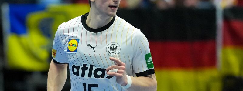 Juri Knorr steht den Handballern im WM-Viertelfinale gegen Portugal wohl zur Verfügung.  - Foto: Sören Stache/dpa