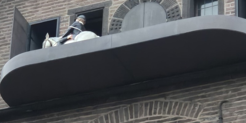FW-NE: Glockenspiel defekt | Feuerwehr bewahrt Pferd des Neusser Reitercorps vor Absturz - Foto: presseportal.de