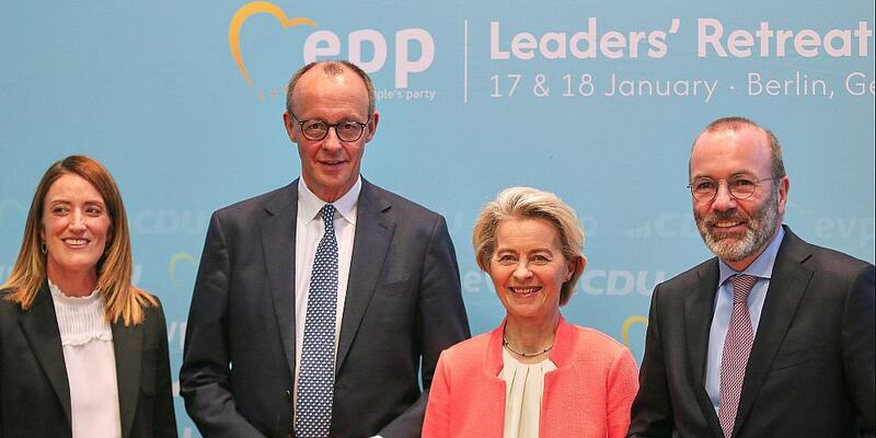 EVP-Klausurtagung mit Metsola, Merz, von der Leyen und Weber am 17.01.2025 - Foto: über dts Nachrichtenagentur