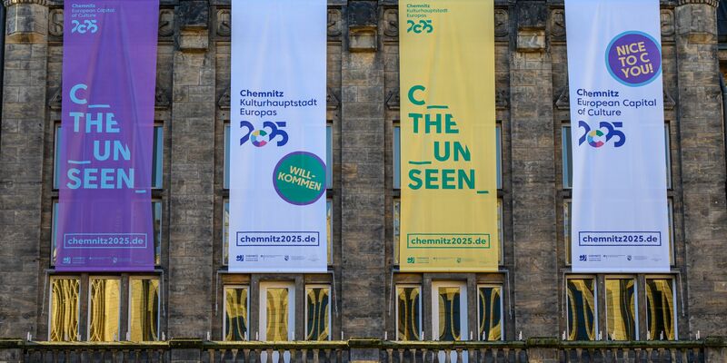 Das Motto der Europäischen Kulturhauptstadt Chemnitz lautet «C the Unseen». - Foto: Hendrik Schmidt/dpa