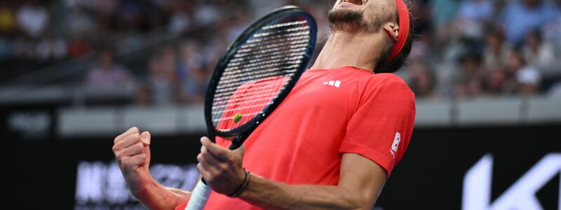 Zverev jubelt über den Viertelfinaleinzug - Foto: Joel Carrett/AAP/dpa