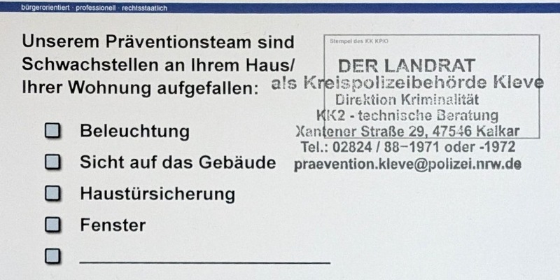 POL-KLE: Kreis Kleve - Kostenlose und neutrale Beratungen zum Thema Einbruchschutz: Kreispolizeibehörde Kleve mit unterschiedlichen Aktionen - Foto: presseportal.de