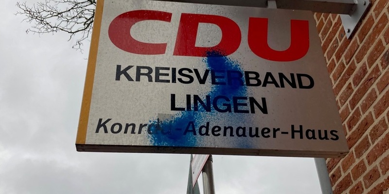 POL-EL: Lingen - Sachbeschädigung an der Kreisgeschäftsstelle der CDU - Foto: presseportal.de