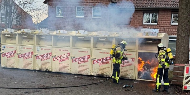 FW Südheide: Altkleider- Container brennen bereits das sechste Mal - Foto: presseportal.de