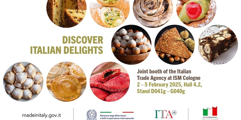 Italien auf der Internationalen Süßwarenmesse (ISM) in Köln: Auf dem Gemeinschaftsstand der Italian Trade Agency in Halle 4.2 offerieren 14 Unternehmen regionale Vielfalt und authentischen Genuss. - Foto: presseportal.de