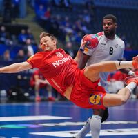 Mathias Gidsel steht mit Dänemark mal wieder in einem Endspiel.  - Foto: Soeren Stache/dpa