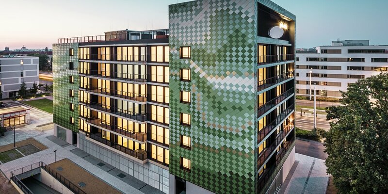 „Pick-Nick“ Rautenfassade in Dresden - Foto: PREFA | Croce & Wir über pressetext.de