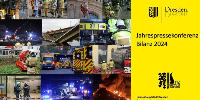 FW Dresden: Bilanz: Feuerwehr und Rettungsdienst rücken 2024 zu 179.681 Einsätzen aus - Foto: presseportal.de