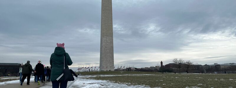 Der Protest vor Trumps Amtseinführung in Washington im Januar fiel eher mager aus. (Archivbild) - Foto: Luzia Geier/dpa