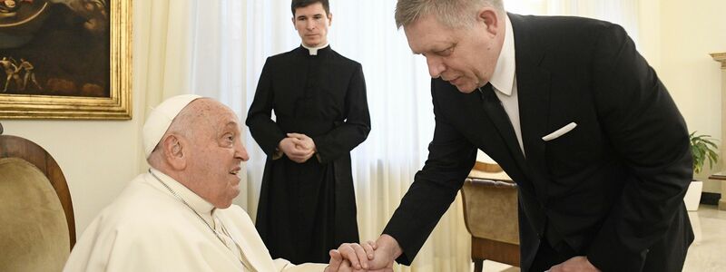 Vor dem Krankenhausaufenthalt empfing der Papst noch den slowakischen Ministerpräsidenten Robert Fico im Vatikan. - Foto: Vatican Media/IPA via ZUMA Press/dpa