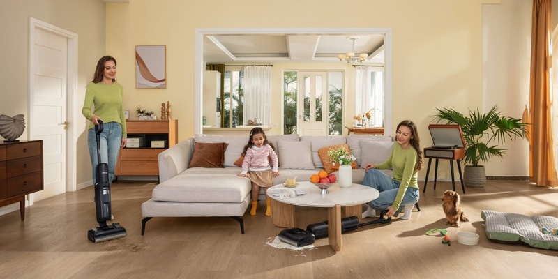 Smarter Haushalt: Mit dem neuen FLOOR ONE S7 STRETCH Ultra von Tineco wird die Bodenpflege zum Kinderspiel - Foto: presseportal.de