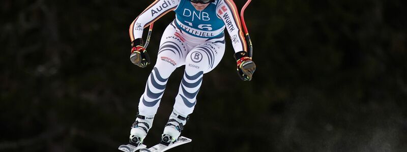 Knappe Sache: Emma Aicher lag letztlich 0,03 Sekunden vor der US-Amerikanerin Lauren Macuga. - Foto: Gabriele Facciotti/AP/dpa