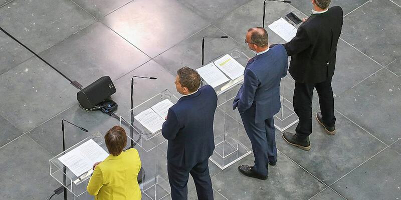 Saskia Esken, Lars Klingbeil, Friedrich Merz, Markus Söder am 08.03.2025 - Foto: über dts Nachrichtenagentur