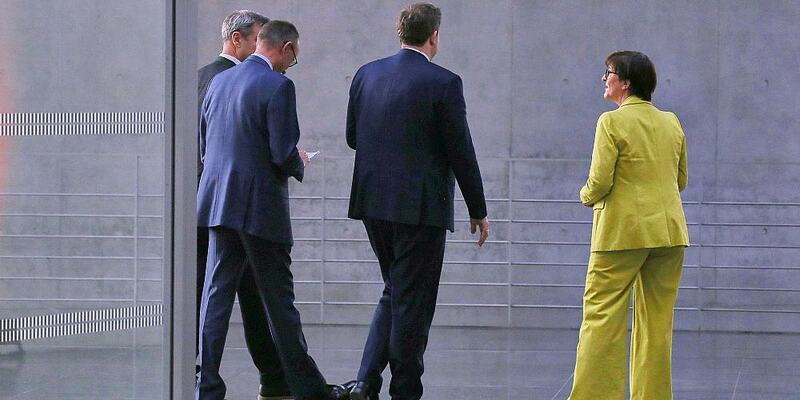 Markus Söder, Friedrich Merz, Lars Klingbeil, Saskia Esken am 08.03.2025 - Foto: über dts Nachrichtenagentur