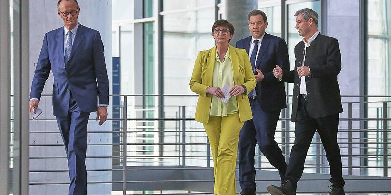 Friedrich Merz, Saskia Esken, Lars Klingbeil, Markus Söder am 08.03.2025 - Foto: über dts Nachrichtenagentur