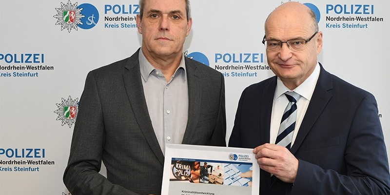 POL-ST: Kreis Steinfurt, Kriminalstatistik 2024: Rückgang bei den Gesamtfallzahlen, Gefährdung durch Kriminalität unter dem Landesdurchschnitt - Foto: presseportal.de