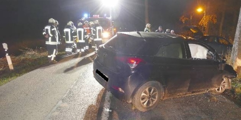 POL-CUX: Verkehrsunfall in Bülkau - Junge Frau kommt aufgrund von Sekundenschlaf von der Fahrbahn ab und verletzt sich leicht (Foto im Anhang) - Foto: presseportal.de