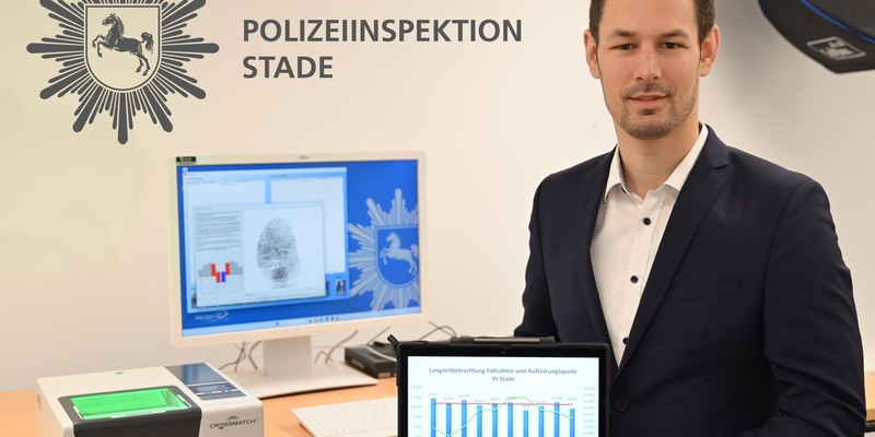 POL-STD: Gesunkene Fallzahlen - Aufklärungsquote über Landesschnitt auf hohem Niveau - Leiter des Zentralen Kriminaldienstes Polizeioberrat Martin Kaliebe zeigt sich mit dem Ergebnis zufrieden - Foto: presseportal.de