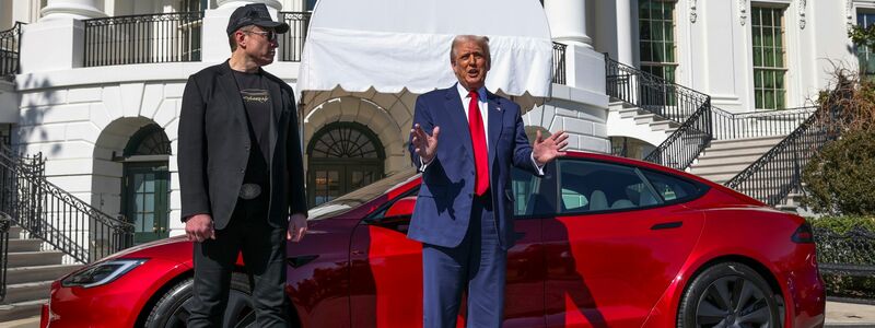 Ich liebe Tesla!, rief Trump im März vor dem Weißen Haus in die TV-Kameras. (Archivbild) - Foto: -/Pool/AP/dpa