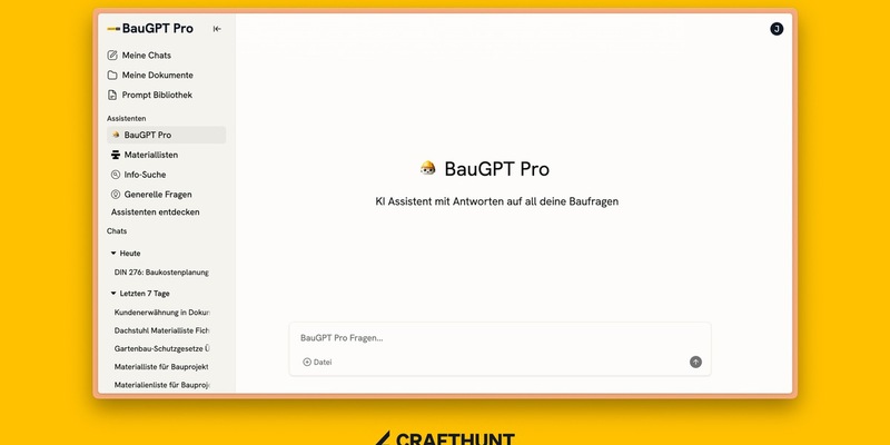 Crafthunt launcht BauGPT Pro auf der BAUMA: Die nächste Evolutionsstufe der populären Bau-KI - Foto: presseportal.de