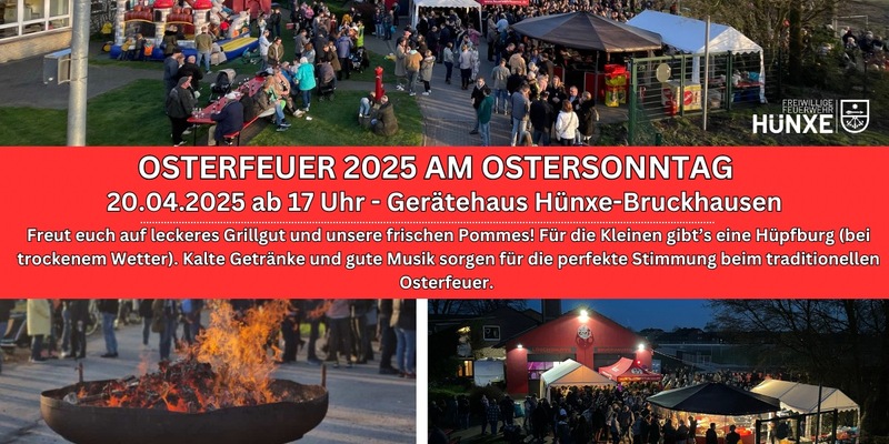 FW Hünxe: Osterfeuer der Einheit Bruckhausen am 20. April 2025 - Foto: presseportal.de