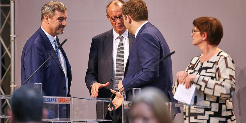 Söder, Merz, Klingbeil, Esken am 09.04.2025 - Foto: über dts Nachrichtenagentur