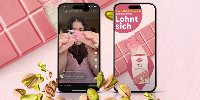 Angel Hair Schokolade in limitierter Edition ab nächster Woche bei Lidl erhältlich / Schokotrend ab sofort exklusiv über TikTok einkaufen - Foto: presseportal.de