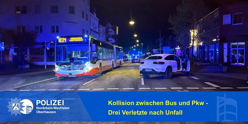 POL-OB: Kollision zwischen Bus und Pkw - Drei Verletzte nach Unfall - Foto: presseportal.de