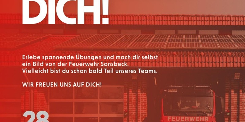 FW Sonsbeck: DU brauchst uns - wir brauchen DICH: Freiwillige Feuerwehr Sonsbeck lädt zum Schnuppertag ein - Foto: presseportal.de
