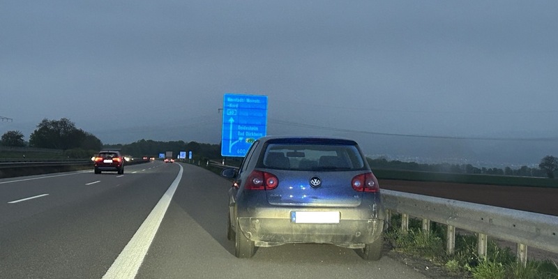 POL-PDLD: Wegen leerem Tank auf Autobahn liegengeblieben - Foto: presseportal.de