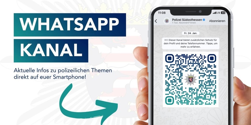 POL-OF: Polizeipräsidium Südosthessen startet mit WhatsApp-Kanal - Foto: presseportal.de