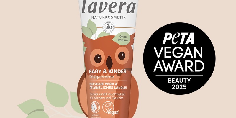 lavera Naturkosmetik gewinnt PETA Vegan Beauty Award 2025 mit der Baby & Kinder Pflegecreme - Foto: presseportal.de