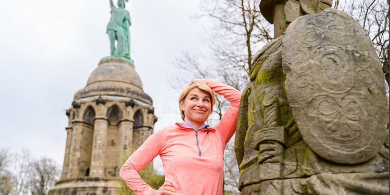 WDR-Moderatorin Sabine Heinrich läuft den Hermann - Foto: presseportal.de