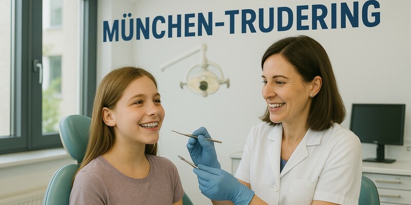 In München-Trudering scheinen viele Kinder überaus gerne zur Kieferorthopädin zu gehen  - Foto: Redaktion (mithilfe von KI kreiert)