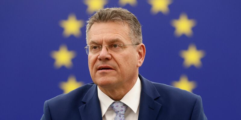 EU-Handelskommissar Maros Sefcovic sucht nach einer Einigung im Zollstreit mit den USA. - Foto: Jean-Francois Badias/AP/dpa