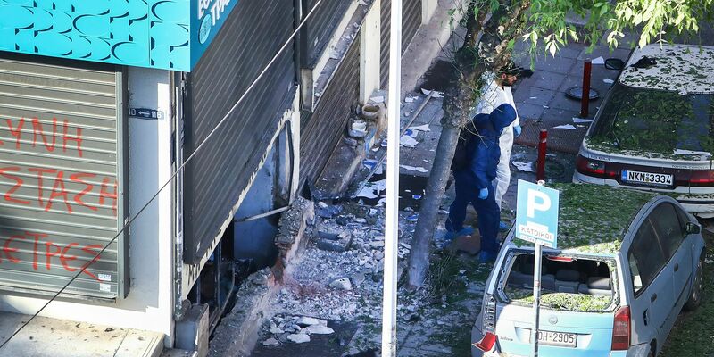 Missglückter mutmaßlicher Geldraub - Bombenexplosion in Thessaloniki - Foto: Giannis Papanikos/AP/dpa