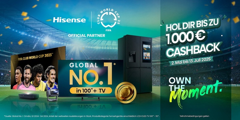 Cashback Aktion: Hisense startet in den Fußball-Sommer - Foto: presseportal.de