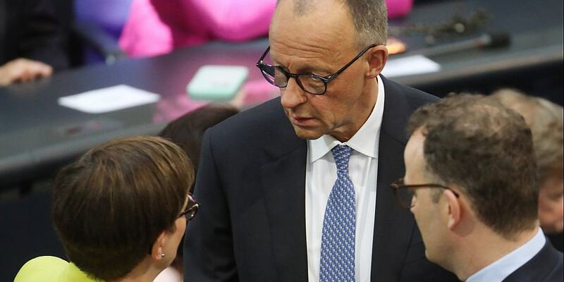 Saskia Esken, Friedrich Merz, Jens Spahn am 06.05.2025 - Foto: über dts Nachrichtenagentur