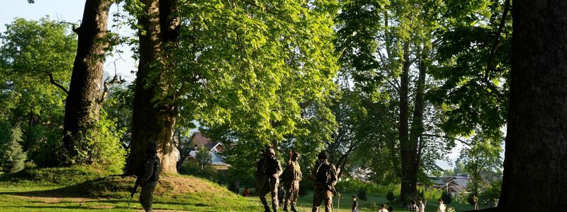 Indische paramilitärische Soldaten bewachen einen Garten am Stadtrand von Srinagar im indisch kontrollierten Kaschmir. (Archivbild) - Foto: Mukhtar Khan/AP/dpa